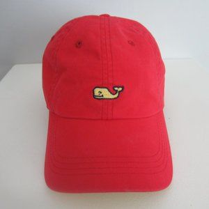 Vineyard Vines Hat Cap Mens One Size Red Yellow Whale Adjustable 100% Cotton